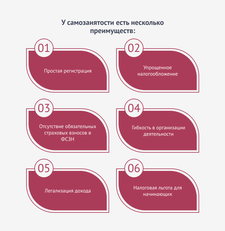У самозанятости есть несколько преимуществ
